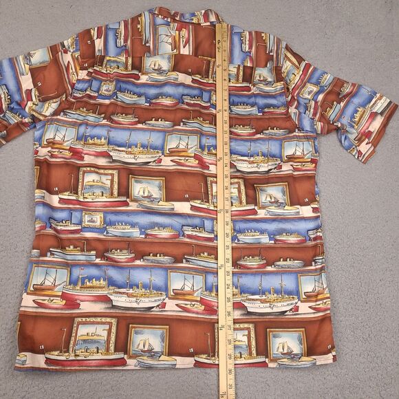 Reyn Spooner Shirt Mens Large Ships American Classics Egyptian Cotton Hawaiian - Picture 11 of 13